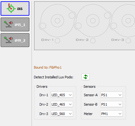 Fiber Photometry gizmo bound to iX6