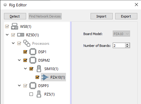 The Rig Editor in Synapse Menu for modifications to your hardware setup