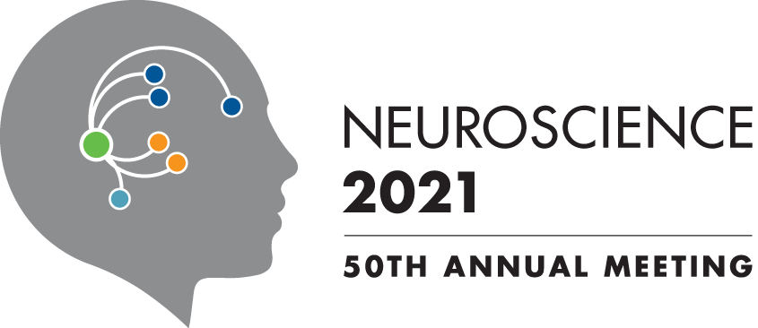 SfN logo - silhouette of human head with neurocircuits and the words "Neuroscience 2021 - 50th Annual Meeting"